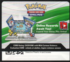 Detective Pikachu 4-card Booster Unused TCGO Online Code Card